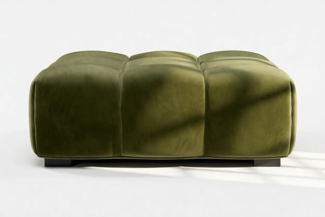 The Tufty – Thyme Luxe Velvet, Ottoman