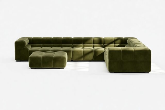 The Tufty – Thyme Luxe Velvet, Large Corner (Right) – Sectional