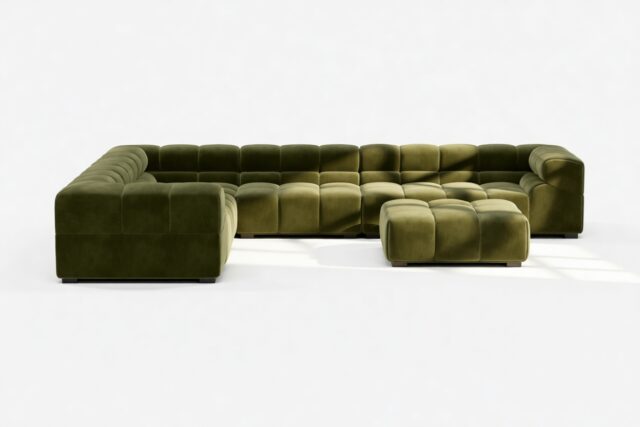 The Tufty – Thyme Luxe Velvet, Large Corner (Left) – Sectional