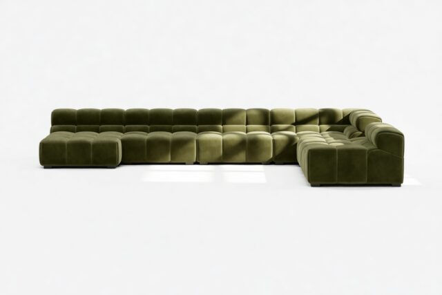 The Tufty – Thyme Luxe Velvet, Extra Large Corner (Right) – Sectional