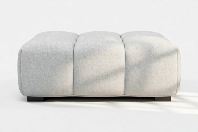 The Tufty – Light Gray Wool, Ottoman