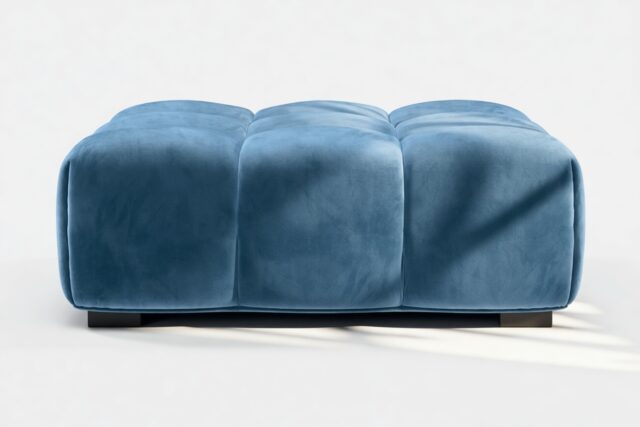 The Tufty – Aegean Blue Velvet, Ottoman