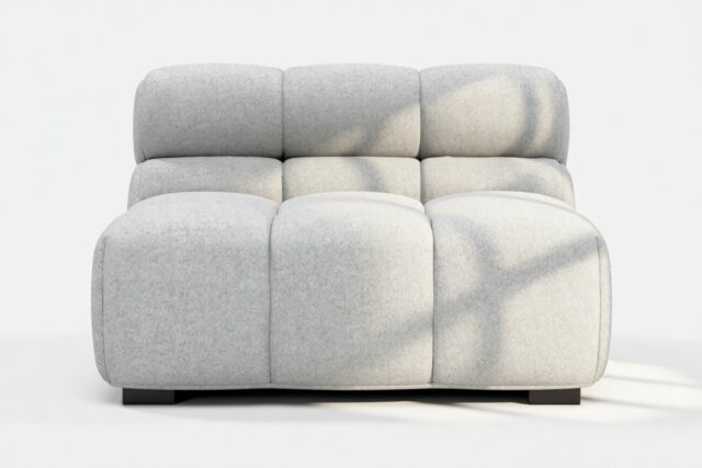 The Tufty – Light Gray Wool, Armless Module