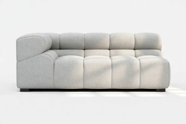 The Tufty – Light Gray Wool, Extra Large Corner (Left)