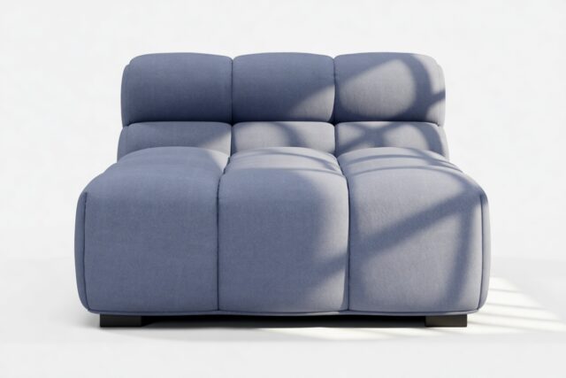 The Tufty – Royal Blue Wool, Armless Chaise