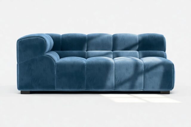 The Tufty – Aegean Blue Velvet, Extra Large Corner (Left)