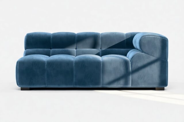 The Tufty – Aegean Blue Velvet, Extra Large Corner (Right)