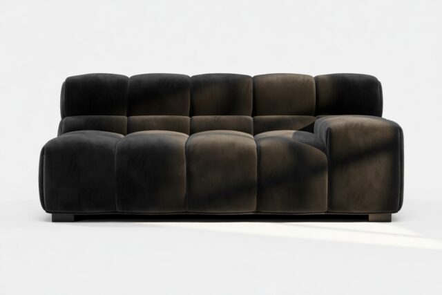 The Tufty – Black Velvet, Extra Large Armrest (Right)