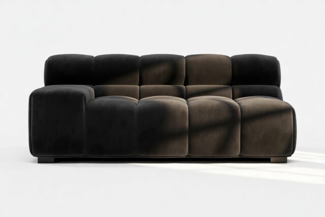 The Tufty – Black Velvet, Extra Large Armrest (Left)