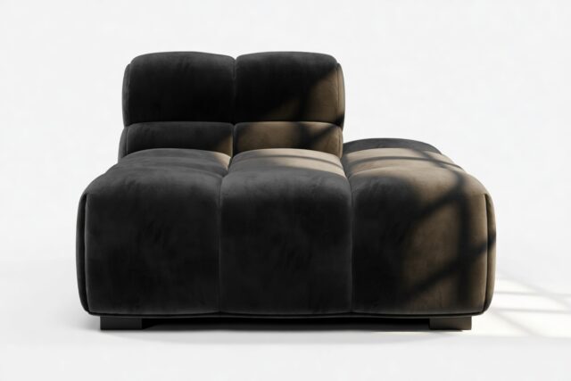 The Tufty – Black Velvet, Armless Chaise (Right)