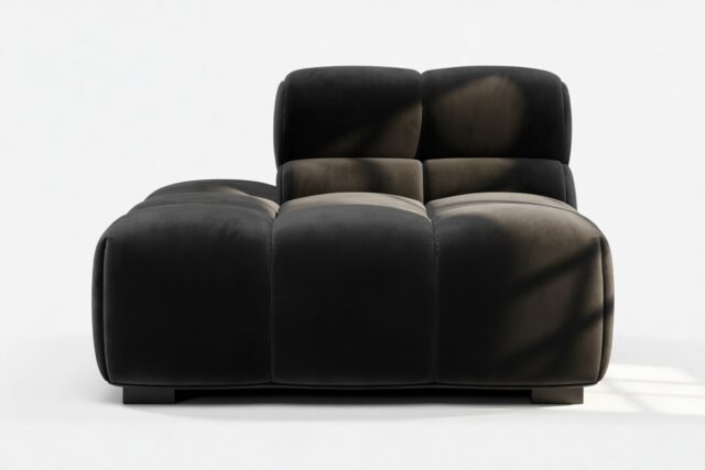 The Tufty – Black Velvet, End Armless (Left)