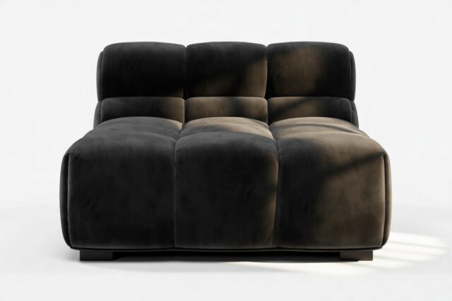 The Tufty – Black Velvet, Armless Chaise