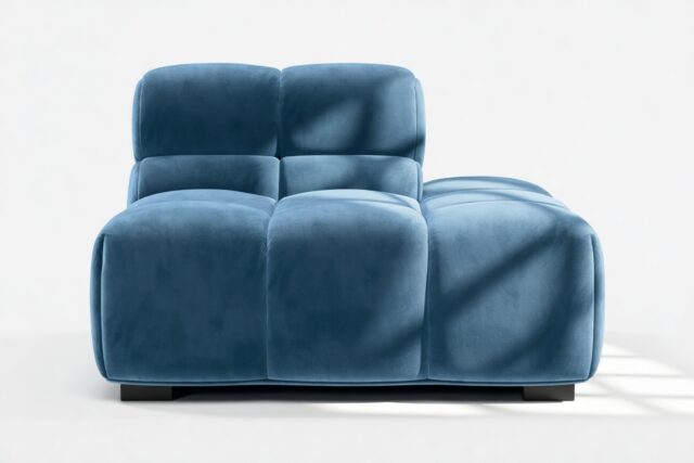 The Tufty – Aegean Blue Velvet, End Armless (Right)