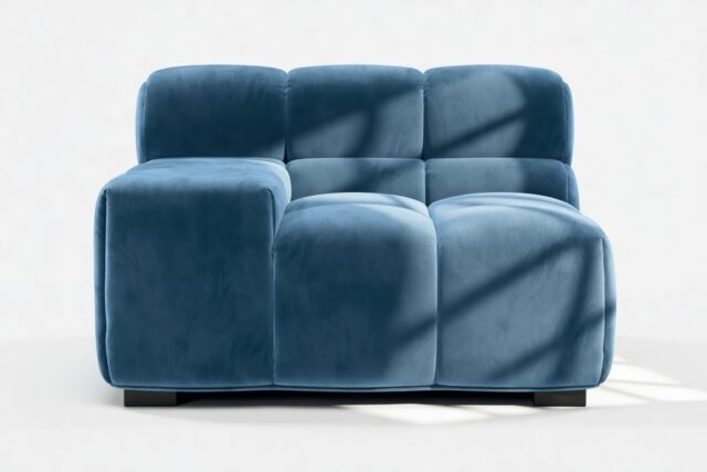 The Tufty – Aegean Blue Velvet, Armrest (Left)