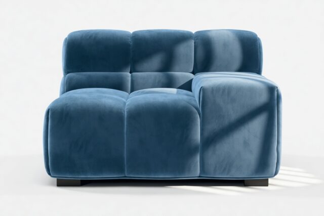 The Tufty – Aegean Blue Velvet, Armrest (Right)