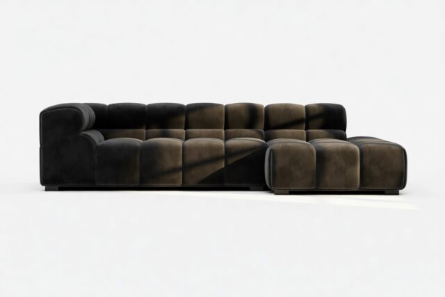 The Tufty – Black Velvet, Small L (Right) – Sectional