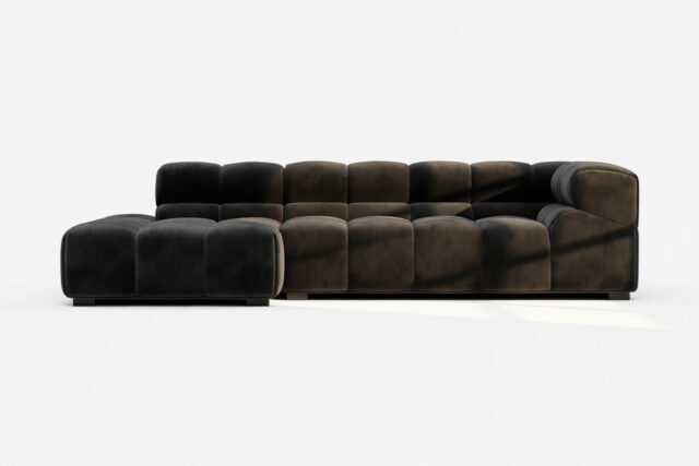 The Tufty – Black Velvet, Small L (Left) – Sectional