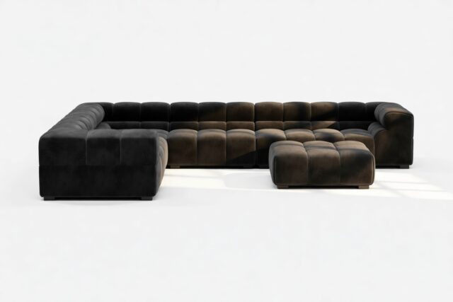 The Tufty – Black Velvet, Large Corner (Left) – Sectional