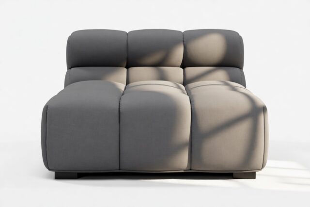 The Tufty – Ink Brushed Weave, Armless Chaise