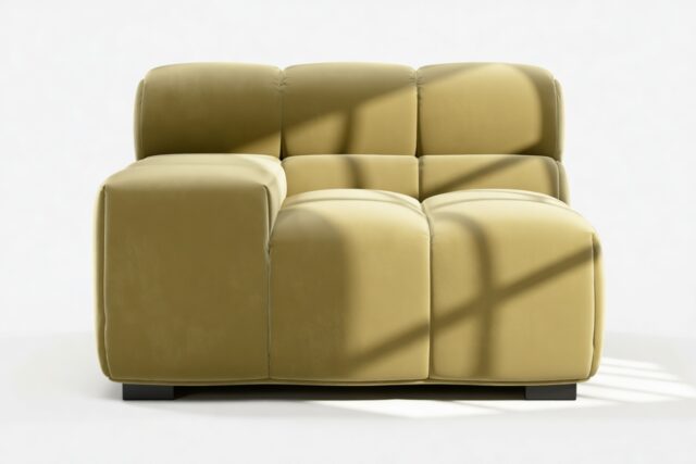 The Tufty – Olive Gold Velvet, Armrest (Left)