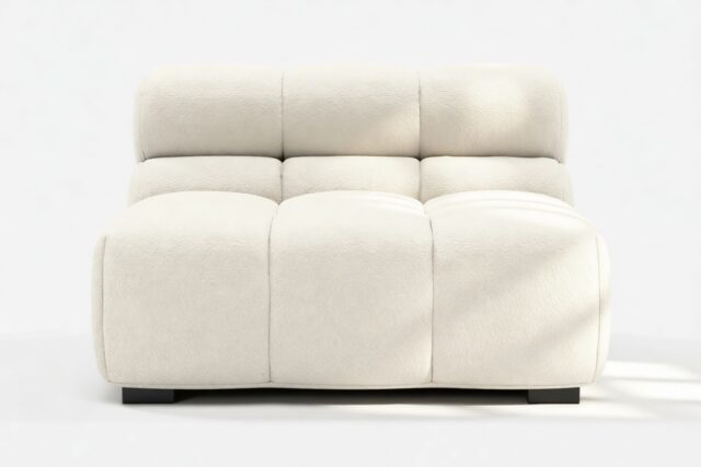 The Tufty – Eggshell Boucle, Armless Module