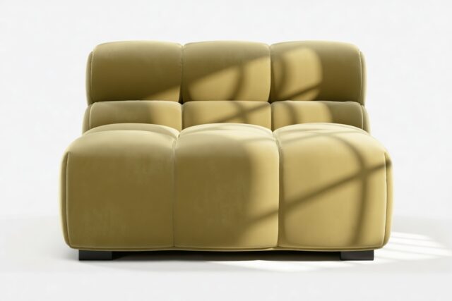 The Tufty – Olive Gold Velvet, Armless Module