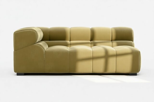 The Tufty – Olive Gold Velvet, Extra Large Corner (Left)