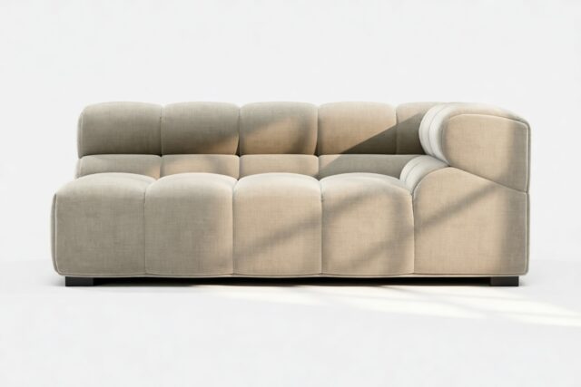 The Tufty – Beige Gray Chenille, Extra Large Corner (Right)