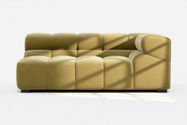 The Tufty – Olive Gold Velvet, Extra Large Corner (Right)