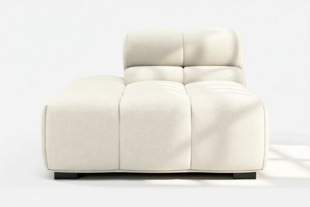 The Tufty – Eggshell Boucle, Armless Chaise (Left)