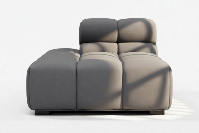 The Tufty – Ink Brushed Weave, Armless Chaise (Left)