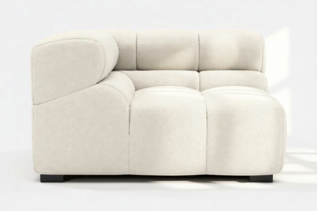 The Tufty – Eggshell Boucle, Corner (Left)