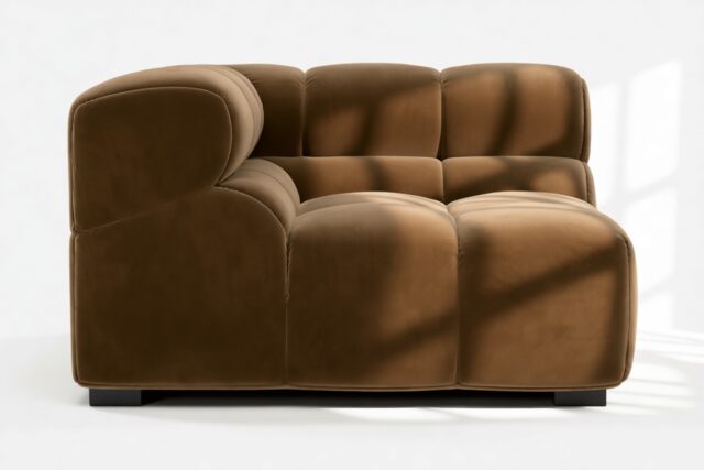 The Tufty – Mocha Velvet, Corner (Left)