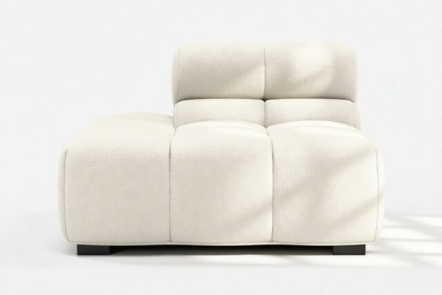 The Tufty – Eggshell Boucle, End Armless (Left)