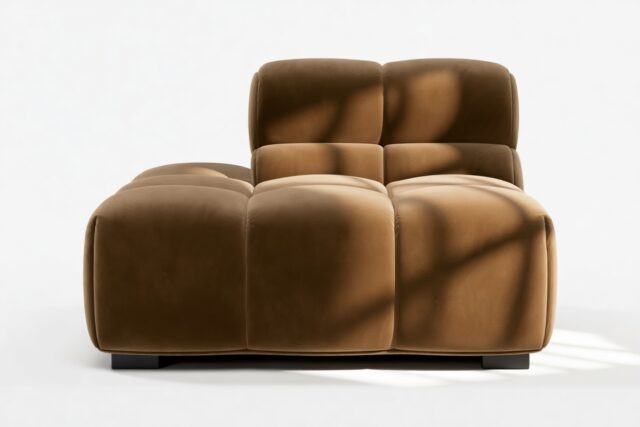 The Tufty – Mocha Velvet, End Armless (Left)