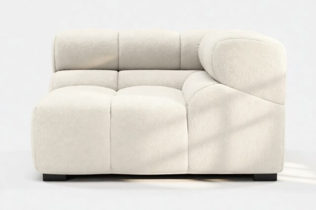 The Tufty – Eggshell Boucle, Corner (Right)