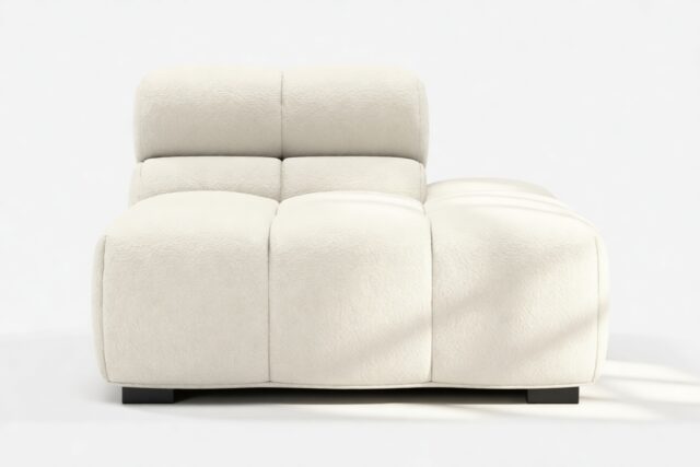 The Tufty – Eggshell Boucle, End Armless (Right)