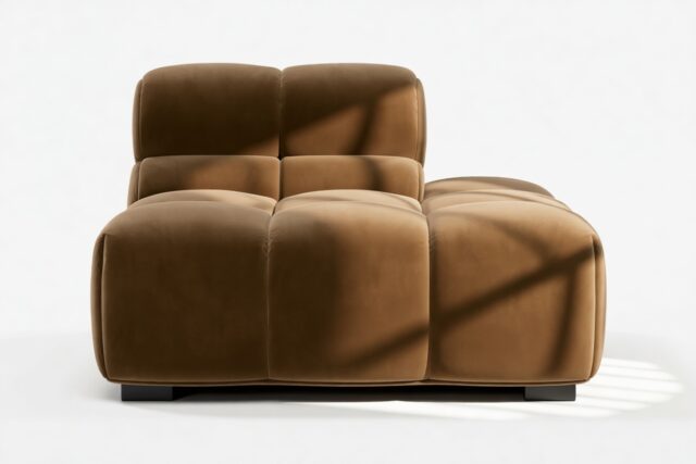 The Tufty – Mocha Velvet, End Armless (Right)