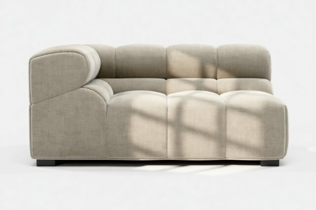 The Tufty – Beige Gray Chenille, Large Corner (Left)