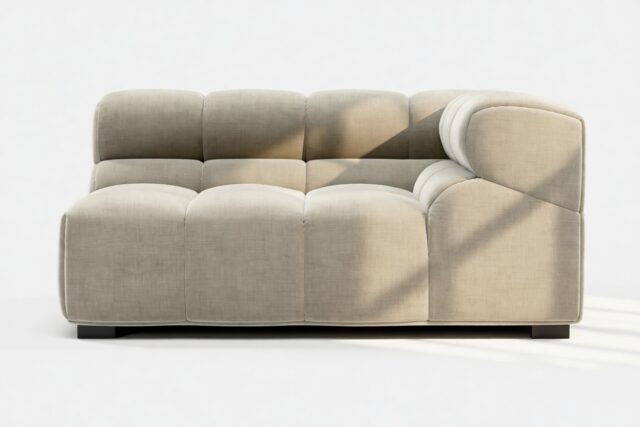 The Tufty – Beige Gray Chenille, Large Corner (Right)