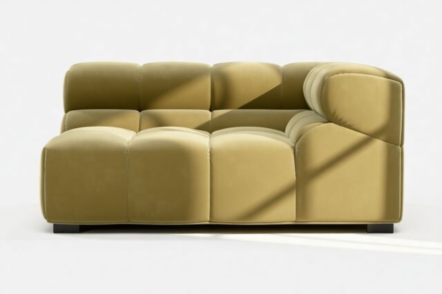 The Tufty – Olive Gold Velvet, Large Corner (Right)