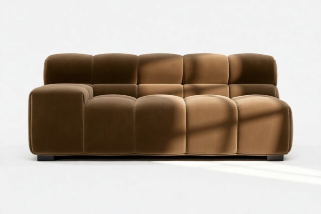 The Tufty – Mocha Velvet, Extra Large Armrest (Left)