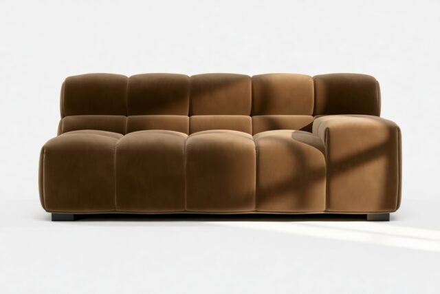 The Tufty – Mocha Velvet, Extra Large Armrest (Right)