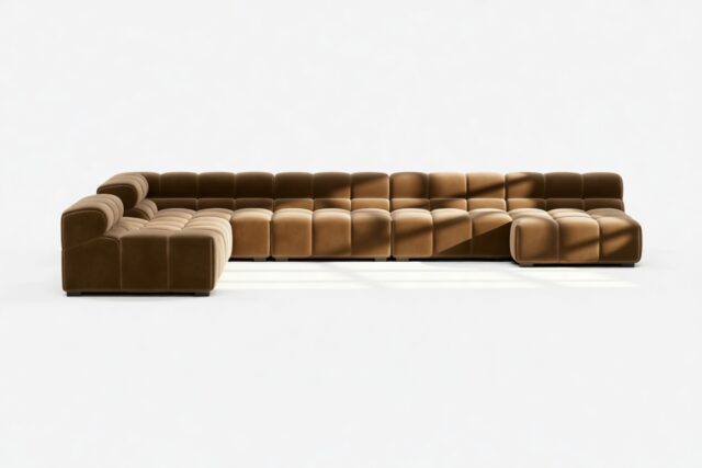 The Tufty – Mocha Velvet, Extra Large Corner (Left) – Sectional