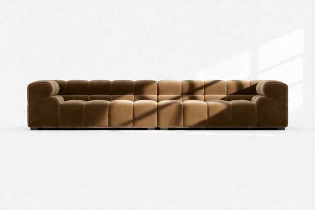 The Tufty – Mocha Velvet, Extra Large Sofa – Sectional