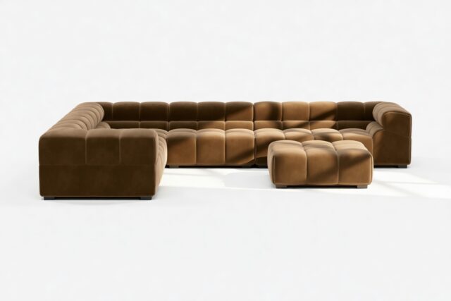 The Tufty – Mocha Velvet, Large Corner (Left) – Sectional