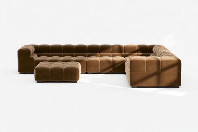 The Tufty – Mocha Velvet, Large Corner (Right) – Sectional