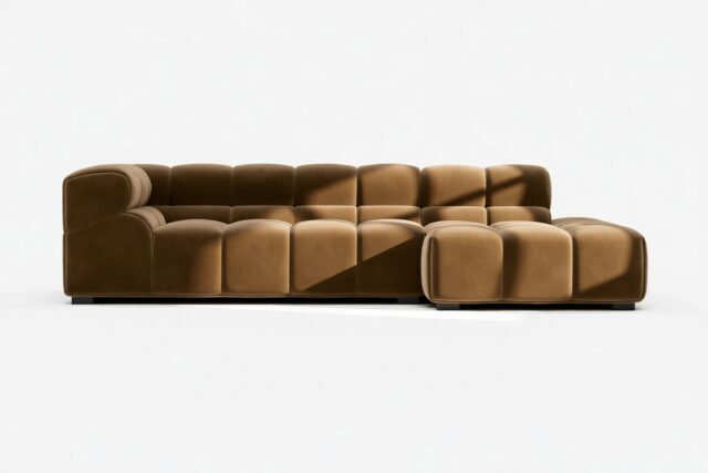 The Tufty – Mocha Velvet, Small L (Right) – Sectional