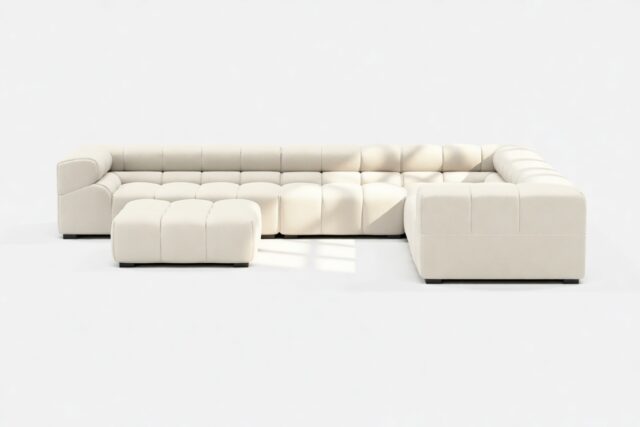 The Tufty – Eggshell Boucle, Large Corner (Right) – Sectional