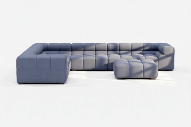 The Tufty – Royal Blue Wool, Large Corner (Left) – Sectional